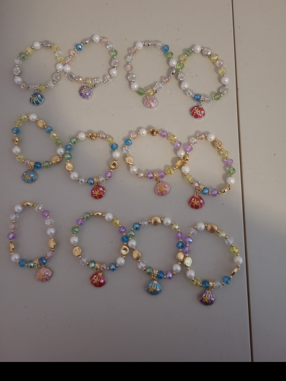 Shell And Bead Goldtone & Silvertone Bracelets